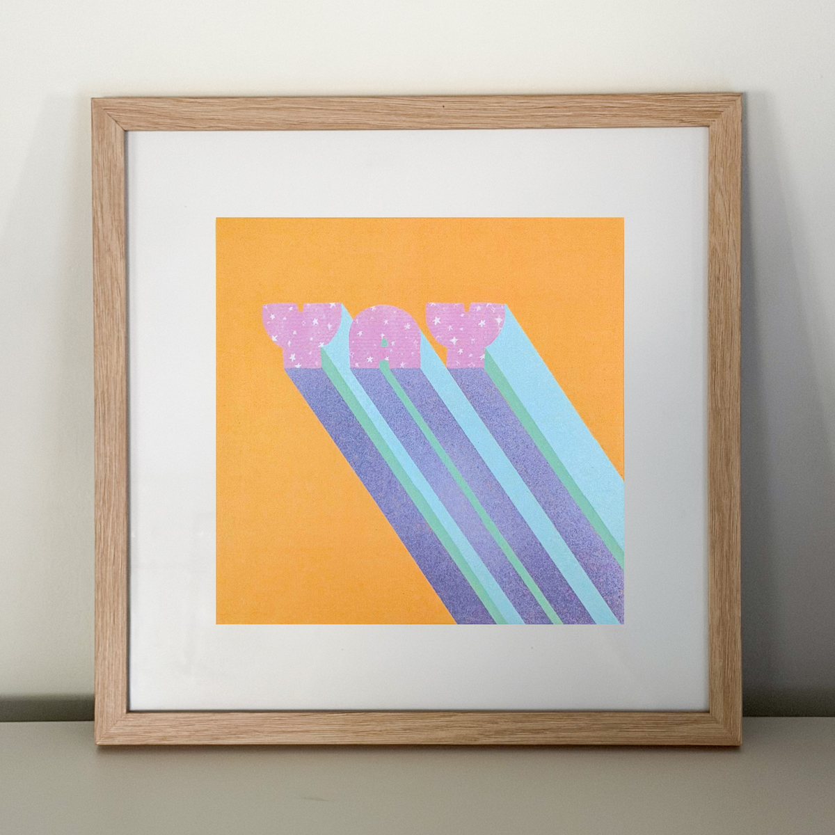 "YAY" 8x8 print